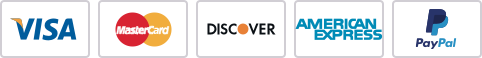 Visa, Mastercard, Discover, American Express and PayPal